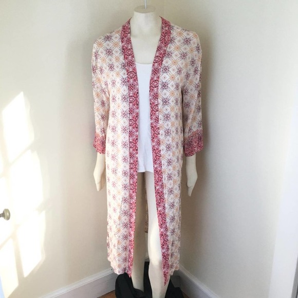 Altar'd State Tops - ALTAR'D STATE Geometric Open Front Kimono Duster Cover Up Lightweight Boho SZ M